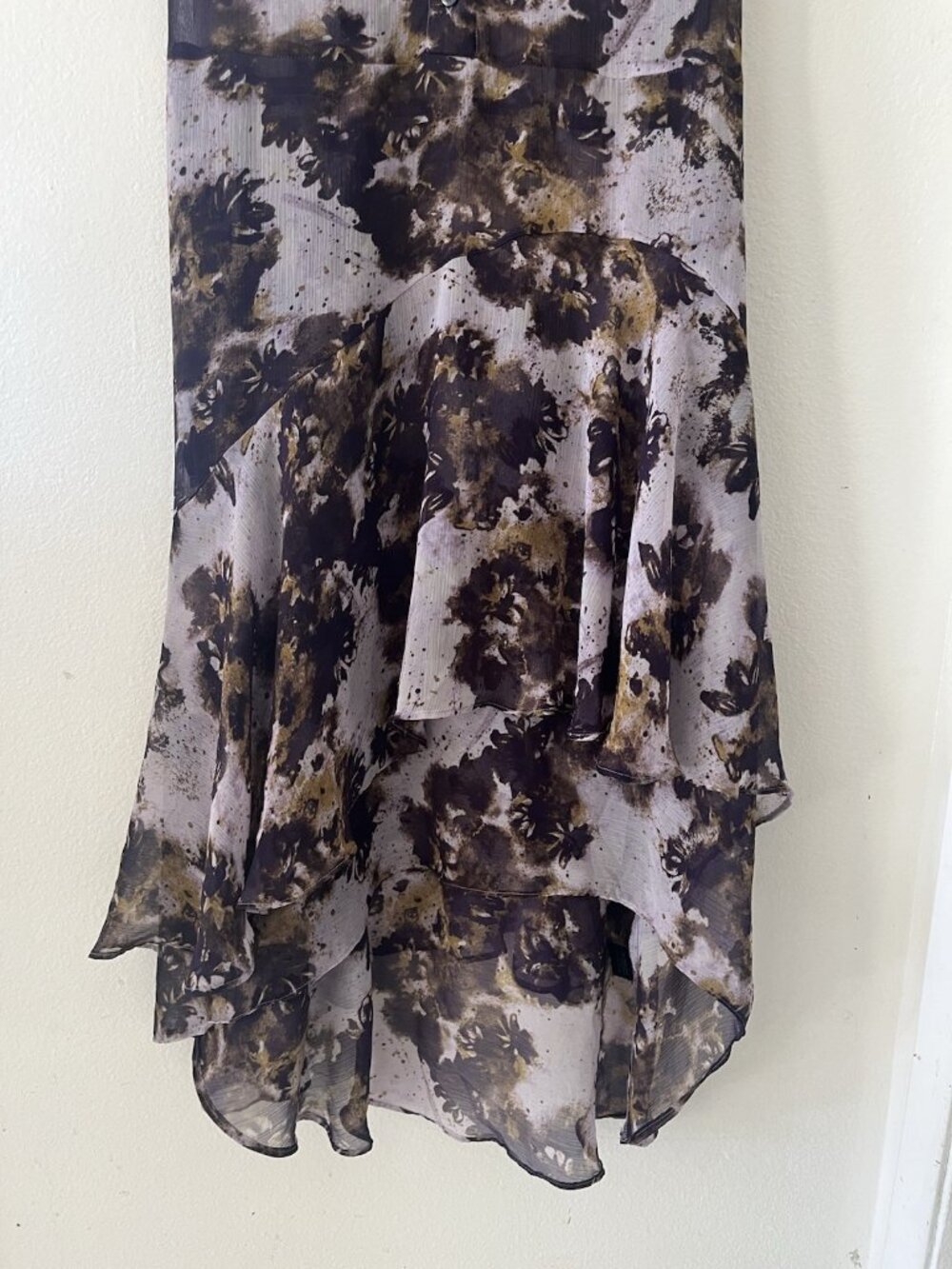 Vera Wang Women's Goth Whimiygoth Grunge Fairy Floral Dress Size L hi-low Sheer - Picture 5 of 11
